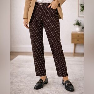 Ralph Lauren L-RL Lauren Active Polka Dot Pants Brown Size 2